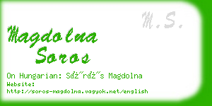 magdolna soros business card