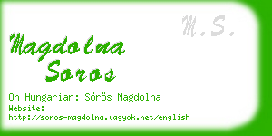 magdolna soros business card
